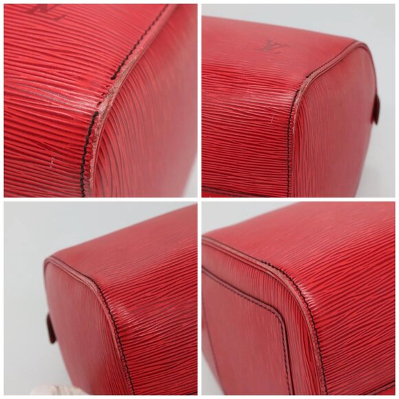 LOUIS VUITTON Epi Speedy 30 Hand Bag Castilian Red M43007 LV Auth 138671 - Picture 14 of 16